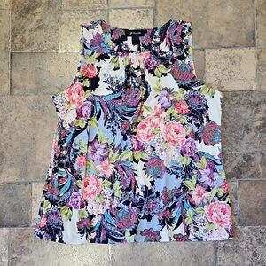 Grayson Floral Sleeveless Blouse Size Large